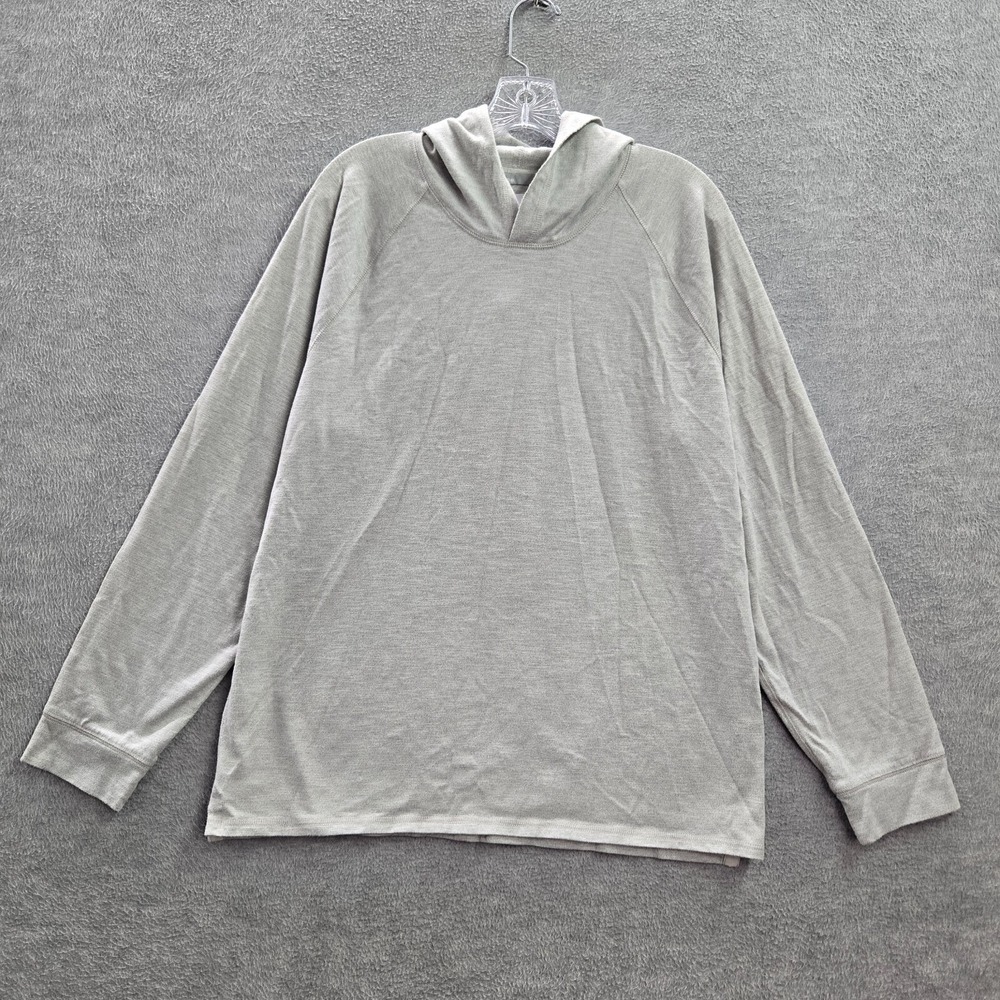 Vince Women Sweatshirt XL Gray Hoodie Polyester Cotton Long Sleeve Pullover